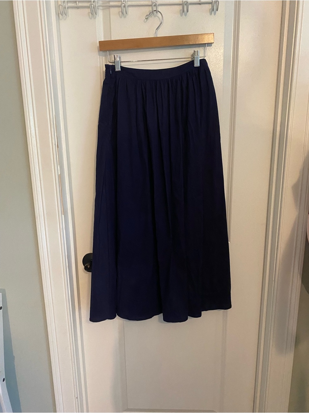 Petal & Pup Navy Midi Gathered Cotton Skirt